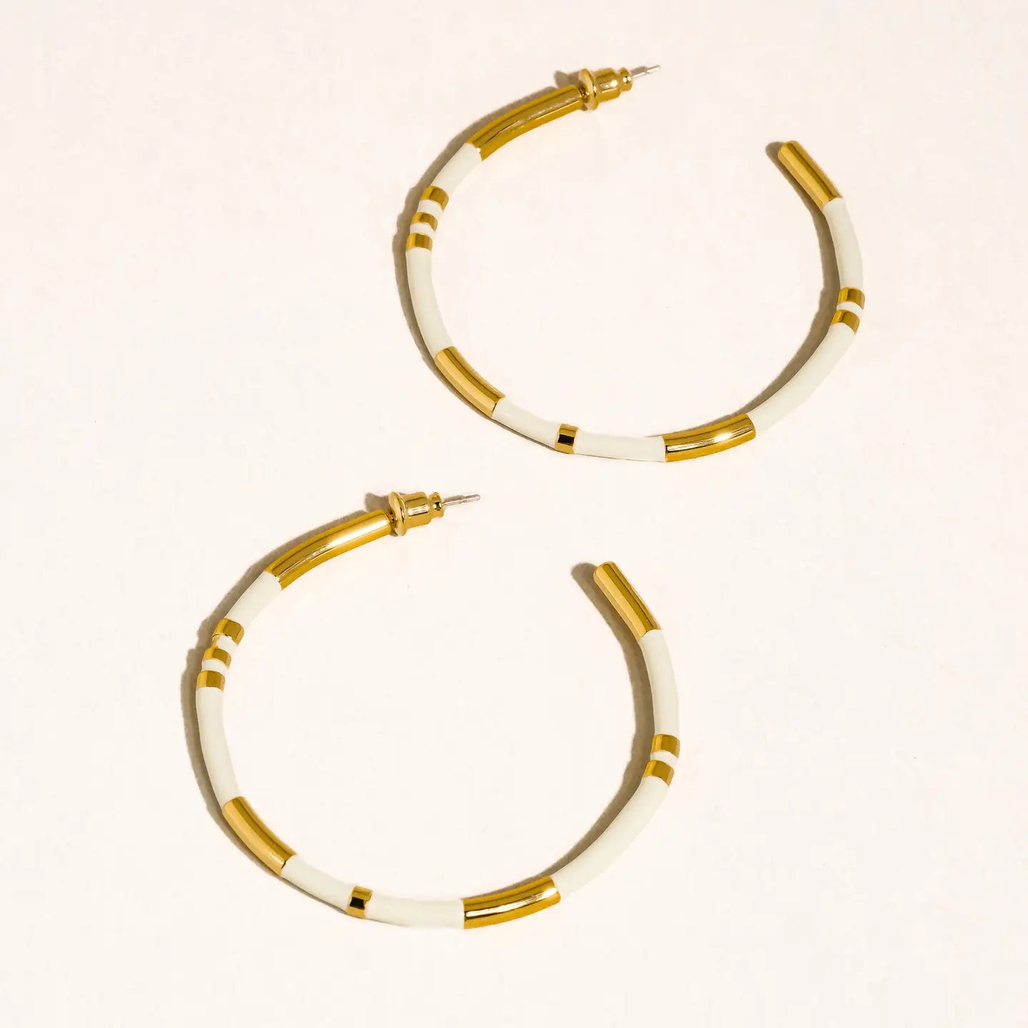 Lola 18K Gold Large Enamel C-Hoop Earring